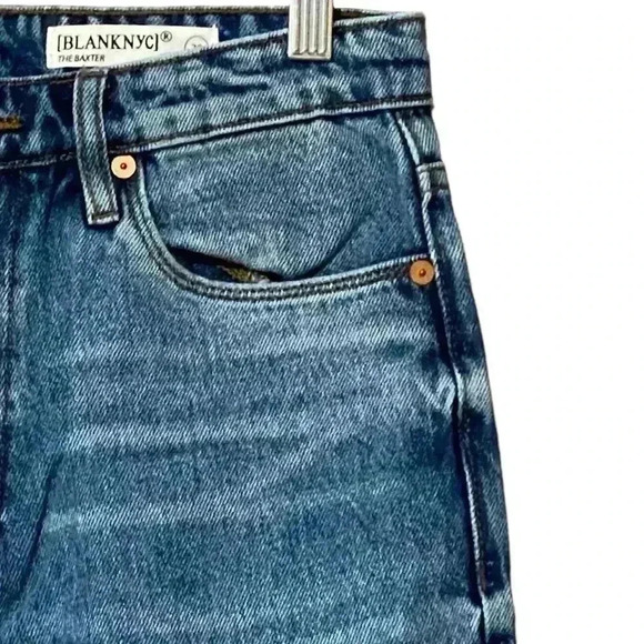 BLANKNYC The Baxter Ribcage Straight Leg Jeans Women’s 28 Blue Distressed NWT - Picture 8 of 11